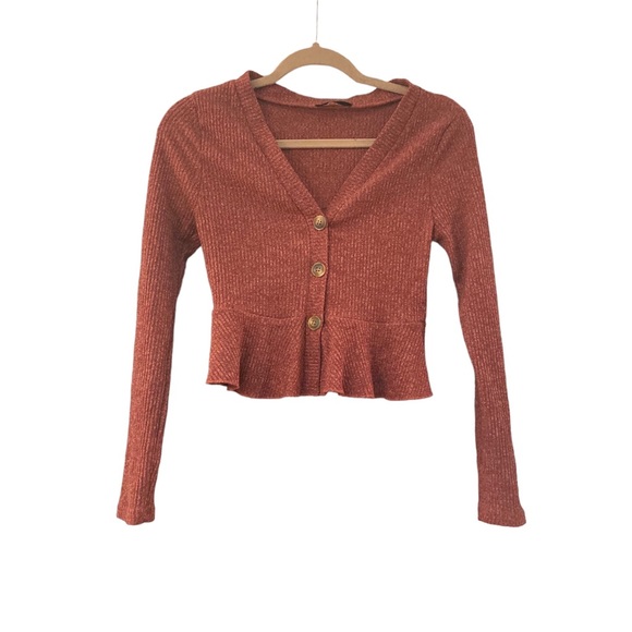 Shein women’s button front Peplum long sleeved Tee - Picture 5 of 6